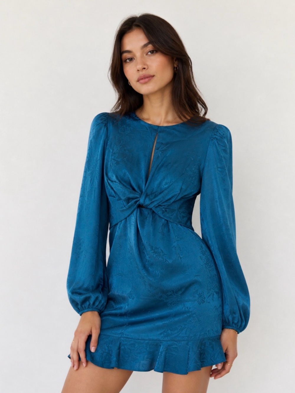 Astr The Label Front Twist Long Sleeve Dress Size XS